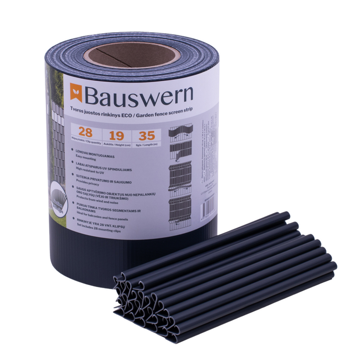 Bauswern ECO Žoga Lamiles 35 x 0,19 m (450 g/m²) + 28 skavas, RAL7016 (Pelēks)
