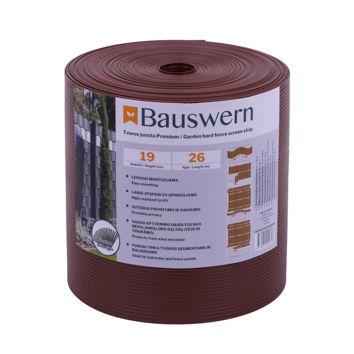 Bauswern Premium PP Žoga Lamiles 26 x 0,19 m (700 g/m²) RAL8011 (Brūns)