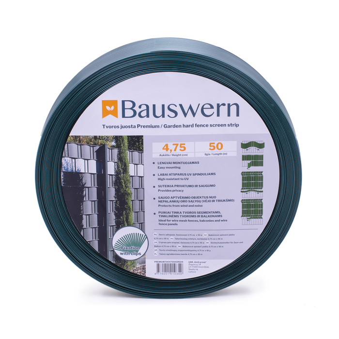 Bauswern Premium PP Žoga Lamiles 50 x 0,0475 m (700 g/m²) RAL6005 (Zaļš)