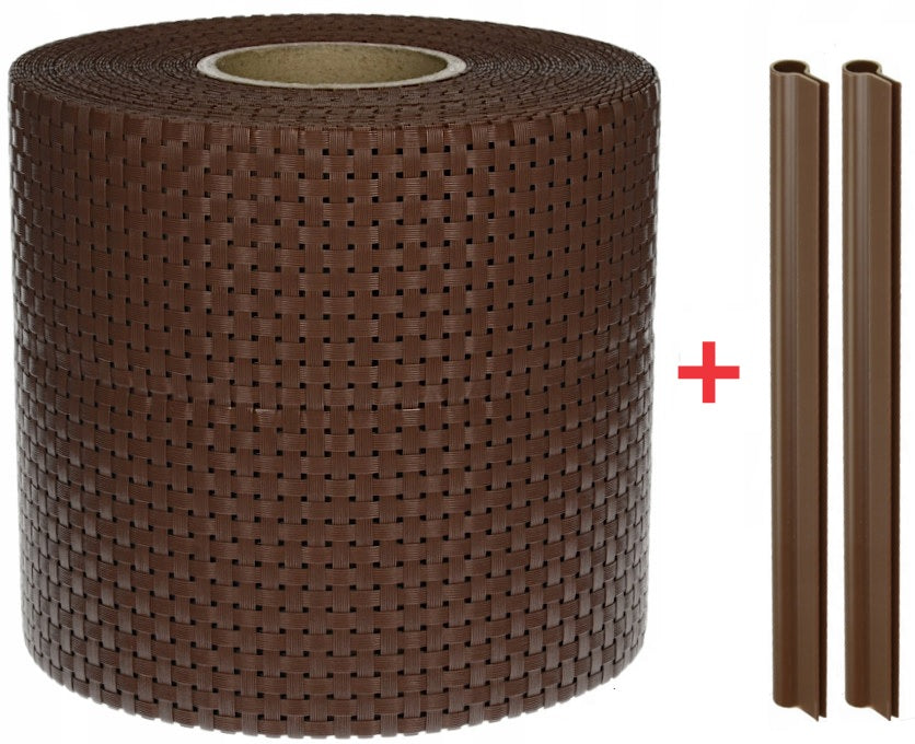 Bauswern Rattan Žoga Lamiles 2,55 x 0,19 m, (830 g/m²) + 2 skavas, RAL8011 (Brūns)